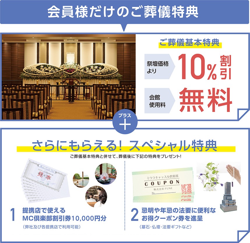 葬儀屋（豊田市）の会員限定特典の紹介