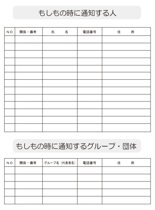 もしもの時に通知する人